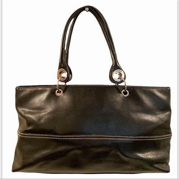 Tommy Hilfiger Handbags - Tommy Hilfiger Black Satchel with white stitching and Red interior - Classic!